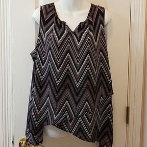 Zac & Rachel sleeveless asymmetrical flowy top